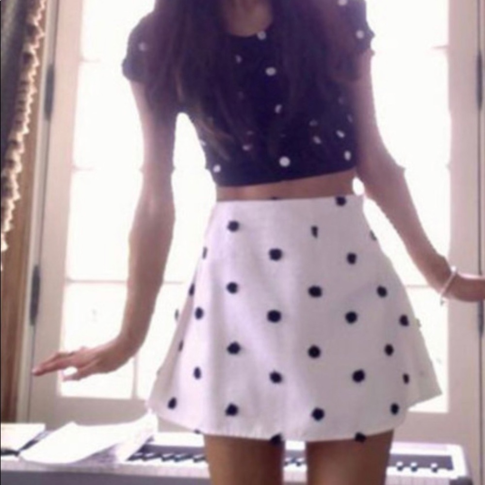 iso!! do not buy! kenley collins polka dot skirt aso ariana grande ♡